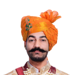 Kesariya Doriya Groom's Safa | Premium Handcrafted Traditional Wedding Turban, Auspicious Saffron Color | Luxury Rajasthani Headgear | Ceremonial Choice