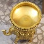 Auspicious Brass Gaja Urli | Grand Temple Elephant Bowl with Bell | Traditional Water Basin | Luxury Home Decor | Sacred Art Collection