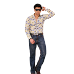 Handcrafted Cedar Brown Sanganeri Zigzag Print Shirt | Traditional Block Print, Cotton Comfort | Modern Rajasthani Design | S to XXL | Premium Menswear