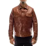 Italian Handmade Men's Genuine Lambskin Leather Jacket | Brown Antiqued | S to 2XL