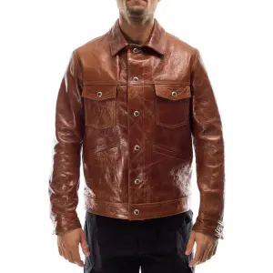 Italian Handmade Men's Genuine Lambskin Leather Jacket | Brown Antiqued | S to 2XL
