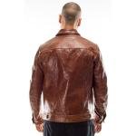 Italian Handmade Men's Genuine Lambskin Leather Jacket | Brown Antiqued | S to 2XL