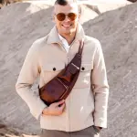 Men's Full Grain Leather Utility Bag: Premium Chest Crossbody Bag | Personalized Leather Sling Pack | Perfect Birthday Gift | Handcrafted Design