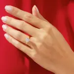 6-Prong Moissanite Engagement Ring: 14K Gold Solitaire Ring | 1-2 CT Brilliant Cut Stone | Luxury Bridal Jewelry | Classic Promise Ring Design