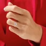 6-Prong Moissanite Engagement Ring: 14K Gold Solitaire Ring | 1-2 CT Brilliant Cut Stone | Luxury Bridal Jewelry | Classic Promise Ring Design