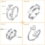 Custom Double Name Ring: Personalized Sterling Silver Adjustable Ring | Luxury Name Jewelry for Mom & Friends | Authentic Indian Craftsmanship | Perfect Gift