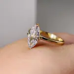 Marquise Diamond Engagement Ring: Elegant 14K Gold Solitaire Ring | Luxury Bridal Jewelry for Modern Romance | Authentic Indian Craftsmanship | Timeless Design