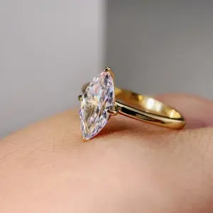 Marquise Diamond Engagement Ring: Elegant 14K Gold Solitaire Ring | Luxury Bridal Jewelry for Modern Romance | Authentic Indian Craftsmanship | Timeless Design