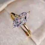 Marquise Diamond Engagement Ring: Elegant 14K Gold Solitaire Ring | Luxury Bridal Jewelry for Modern Romance | Authentic Indian Craftsmanship | Timeless Design