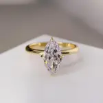 Marquise Diamond Engagement Ring: Elegant 14K Gold Solitaire Ring | Luxury Bridal Jewelry for Modern Romance | Authentic Indian Craftsmanship | Timeless Design