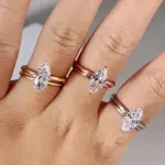 Marquise Diamond Engagement Ring: Elegant 14K Gold Solitaire Ring | Luxury Bridal Jewelry for Modern Romance | Authentic Indian Craftsmanship | Timeless Design