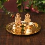 Complete Pooja Thali Set | Lakshmi Ganesh Metal Aarti Plate | Traditional Festival Kit | Bhai Dooj Special | Sacred Ceremony Collection
