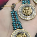 Shona's Style Lion Head Set: Monalisa & American Diamond Collection | Designer Dangle Earrings & Necklace | Statement Jewelry Set