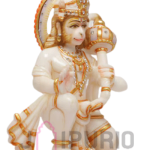 Lord Hanuman Marble Statue | 24cm Sitting Bajrang Bali | Temple Sankat Mochan Idol | Sacred Devotion Art | Divine Gift