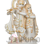 Hand Painted Marble Radha Krishna Statue | 61cm Divine Couple Sculpture | Temple Art | Premium God Idol | Sacred Decor