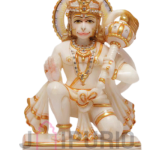 Lord Hanuman Marble Statue | 24cm Sitting Bajrang Bali | Temple Sankat Mochan Idol | Sacred Devotion Art | Divine Gift