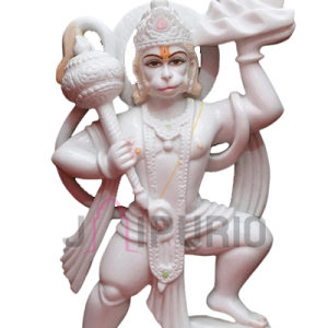 Hanuman Marble Statue | Sacred Bajrang Bali Idol | Temple Altar Art | Divine Protection Murti | Traditional Sculpture