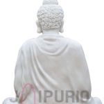 White Marble Buddha Statue | 48" Meditation Sculpture | Premium Stone Art | Hotel & Restaurant Decor | Luxury Gift