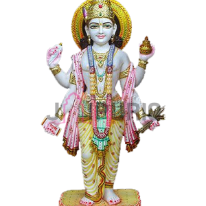 White Marble Lord Vishnu Statue | Divine Narayana Idol | Premium Temple Moorti | Sacred Laxmi Narayan Art | Spiritual Sculpture