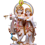 Large Hand Painted Radha Krishna Statue | 45cm Cultured Marble Idol | Premium Divine Couple | Sacred Temple Art | Festival Decor