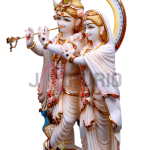 Large Hand Painted Radha Krishna Statue | 45cm Cultured Marble Idol | Premium Divine Couple | Sacred Temple Art | Festival Decor