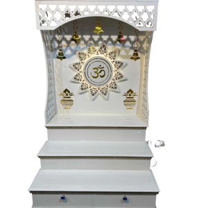 L-Temple 2 | 36 inch Width x 32 inch Depth | Modern Wooden Prayer Cabinet | Space-Saving Corner Mandir | Elegant Home Worship Altar | Contemporary Hindu Temple | Jaipurio