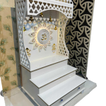 L-Temple 2 | 36 inch Width x 32 inch Depth | Modern Wooden Prayer Cabinet | Space-Saving Corner Mandir | Elegant Home Worship Altar | Contemporary Hindu Temple | Jaipurio