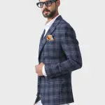 Elite Explorer's Woollen Checks Tuxedo - Sophisticated Style in Sizes S to XL | Jaipurio