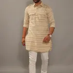 Khaki Brown Hunting Kurta Pajama Set for Men | Outdoor Adventure Wear