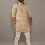 Khaki Brown Hunting Kurta Pajama Set for Men | Outdoor Adventure Wear