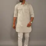 Khaki Grey Hunting Kurta Pajama Set for Men | Outdoor Adventure Wear