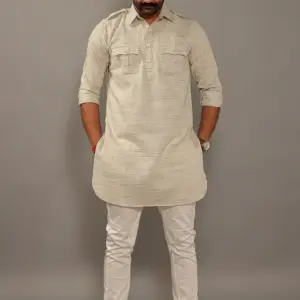 Khaki Grey Hunting Kurta Pajama Set for Men | Outdoor Adventure Wear