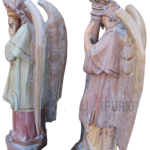 Ceramic Archangel Candle Holder: Sacred Church Angel Statue | Religious Art | Divine Light Holder | Spiritual Decor