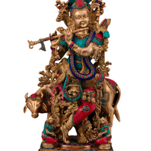 74cm Large Premium Divine Sculpture | Stone-Adorned Religious Decor | Authentic Indian Temple Art | BKC-STN-074"