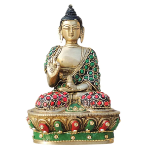 Buddha Ji Brass Showpiece Idol: 4.5x3.5x6.7 inch Sacred Statue | Premium Home Decor | Meditation Room Art | Peace & Blessing Sculpture