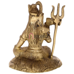 Sitting Lord Shiva Brass Idol: 12.7x8.9x15.2cm Sacred Art | Meditation Pose Divine Statue | Temple Grade Murti | Traditional Design