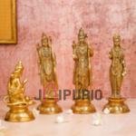 Antique Golden Ram Darbaar Brass Idol | Traditional 23.6 × 7.6 × 30.5 cm Table Top Murti | Handcrafted Ram Parivar Statue | Premium Decor | Jaipurio