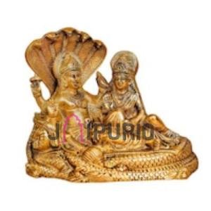 Antique Golden Vishnu Lakshmi Brass Idol | Traditional 14 × 5.1 × 10.2 cm Divine Couple Murti | Handcrafted Temple Art | Sacred Decor | Jaipurio