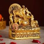 Antique Gold Fine Brass Ganesha Idol | Traditional 15.2 × 5.1 × 14 cm Sacred Murti | Handcrafted Vinayak Statue | Premium Temple Art | Jaipurio