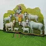 Monumental Lord Krishna with Cows Wall Sculpture | Grand 152.4 × 243.84 × 20.32 cm Sacred Metal Art | Premium 30 kg Divine Masterpiece