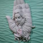 Ardhanarishvara Hand of Blessing Wall Sculpture | Majestic 152.4 × 106.68 × 15.24 cm Fiberglass Art | Premium 18000 gm Divine Relief