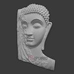 Lord Buddha with Leaves Wall Hanging Sculpture | 91.4 cm x 61 cm x 12.7 cm | 9500 gm Fiberglass & Marble | Serene Buddhist Art Decor | Jaipurio