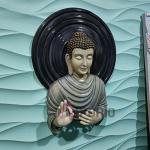 Lord Buddha Wall Hanging Sculpture | 76.2 cm x 61 cm x 15.2 cm | 6400 gm Fiberglass & Marble | Serene Buddhist Art Decor | Enlightenment Gift | Jaipurio