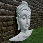 Lord Buddha Head Wall Hanging Sculpture | 76.2 cm x 61 cm x 10.2 cm | 4 kg Fiberglass & Marble | Serene Buddhist Art Decor | Meditation Gift | Jaipurio