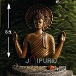 Monumental Buddha Wall Sculpture | Grand 243.84 × 243.84 × 15.24 cm Fiberglass Art | Premium Meditation Relief | Spiritual Masterpiece