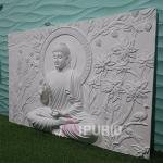 Gautam Buddha Wall Sculpture | 121.9 cm x 182.9 cm x 20.3 cm | 25 kg Fiberglass & Marble | Serene Buddhist Art Decor | Enlightenment Masterpiece