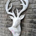 Barasingha Wall Hanging Sculpture | 91.4 x 45.7 x 16.5 cm | 3.5 kg Fiberglass & Marble | Majestic Swamp Deer Art | Rustic Decor | Jaipurio