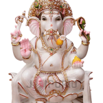 Marble Ganesh Idol: Exquisite Hand-Carved Murti | Divine Decor, Spiritual Gift | Remover of Obstacles | Authentic Indian Art