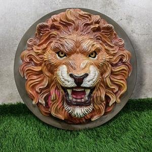 Lion Face Wall Sculpture (50.8 cm × 50.8 cm × 22.9 cm/20" × 20" × 9", 3000 g) | Modern Fiberglass Art with Marble Powder | Majestic Home Decor by Jaipurio