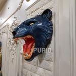 Tiger Head Wall Sculpture (45.7 cm × 35.6 cm × 27.9 cm/18" × 14" × 11", 2000 g) | Modern Fiberglass Art with Marble Powder | Fierce Home Decor by Jaipurio